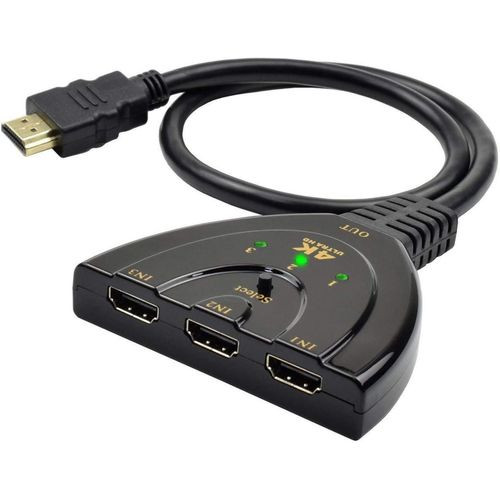 HDMI REPARTITEUR SWITCH COMMUTATEUR AVEC CABLE 3 ENTREES 1 SORTIE 4K