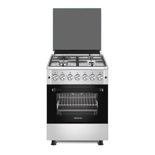 Elactron Cuisinière Electrique à Gaz 4 Feux - Inox - 60 X 60 Cm