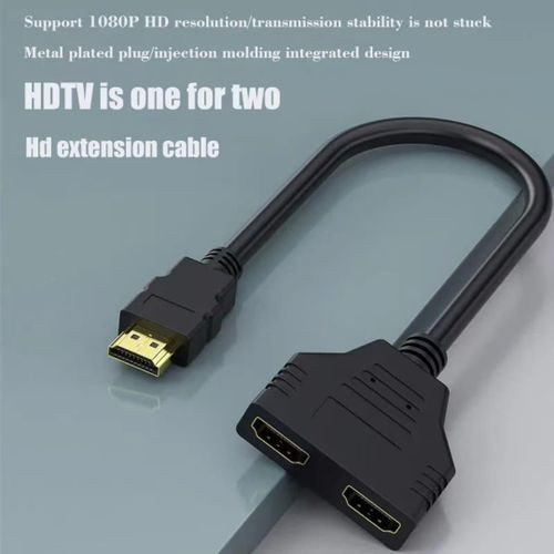 Cable répartiteur HDTV 1 mâle vers X double HDTV 2 femelle Y répartiteur câble adaptateur en HDTV pour HD LED LCD TV 25cm