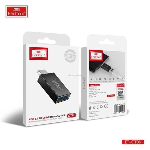 Earldom Adaptateur USB3.1 OTG Type C métal Conversion mâle femelle