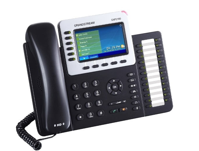 Grandstream GXP2160 – Téléphone IP Professionnel | 6 Lignes | Écran Couleur | PoE & Gigabit