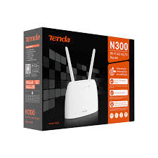 Tenda 4G06 Routeur Modem 4G LTE 300Mbps WiFi avec Téléphonie, Box 4G, Plug & Play avec Carte SIM pour tous les Opérateurs, 2 Antennes Amovibles, VoLTE, Ports LAN/WAN, Surveillance du Trafic Téseau