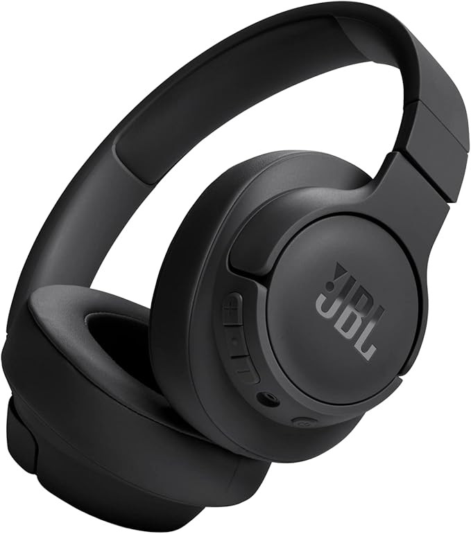 JBL Tune 720BT, casque audio sans fil, léger et confortable, Bluetooth 5.3, autonomie jusqu'à 76 h, charge rapide, son JBL Pure Bass, noir