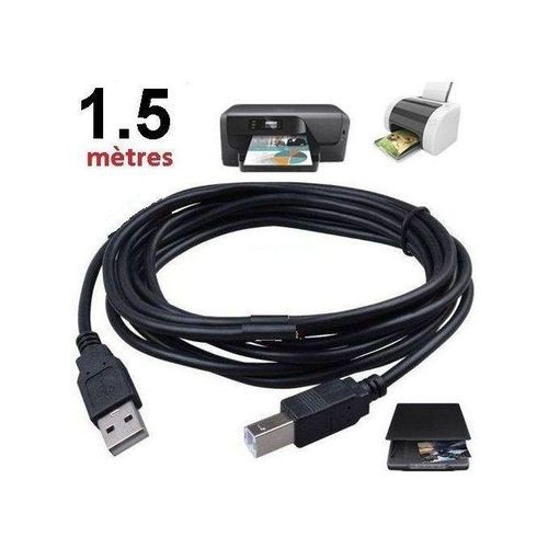 CABLE IMPRIMANTE USB 2.0 - NEUF - LONGUEUR 1.5 M