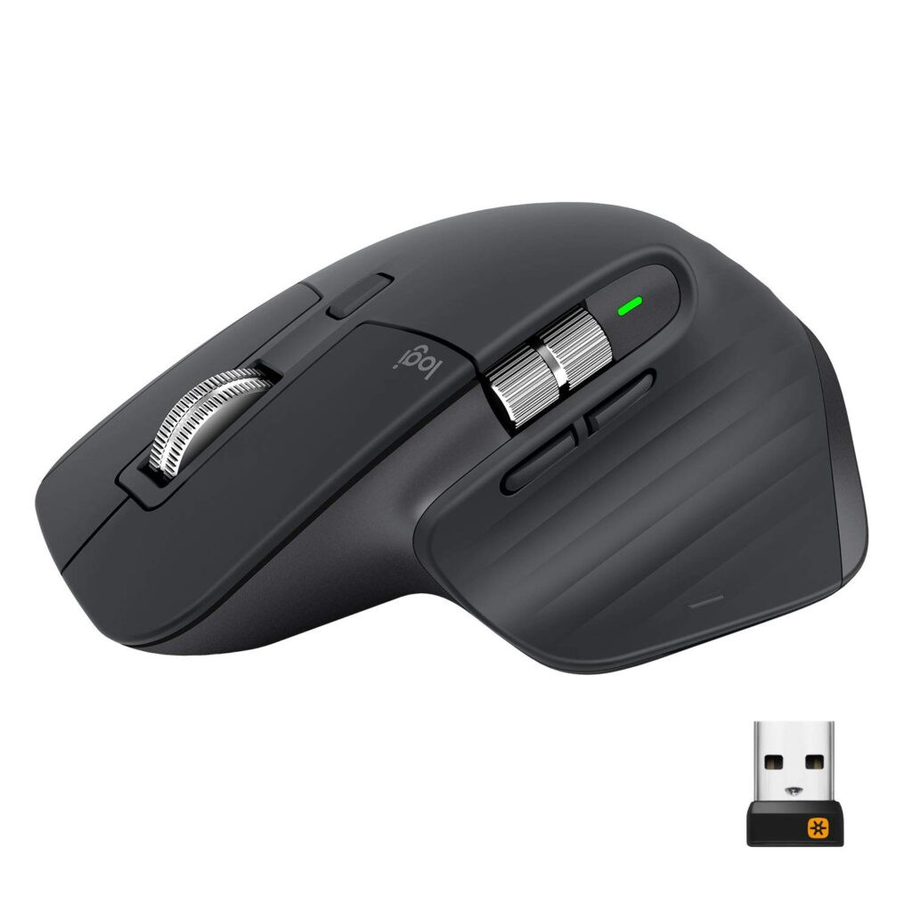 Logitech MX Master 3s Advanced Souris sans fil, Récepteur USB Bluetooth/2.4GHz, Défilement Rapide, Suvi 4000 DPI