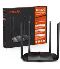 Tenda AC1200 Routeur Wi-FI Double Bande AC5 V3.0 (867 Mbit/s 5 GHz + 300 Mbit/s 2,4 GHz, sécurité Enfant, IPV6, réseaux à invité 4 x 6 dBi, antennes externes WPS
